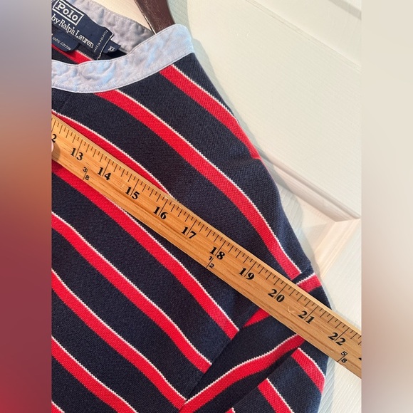 POLO RALPH LAUREN Men’s *RARE* Vintage XL Short Sleeve Cotton Polo BAND COLLAR - Picture 10 of 12